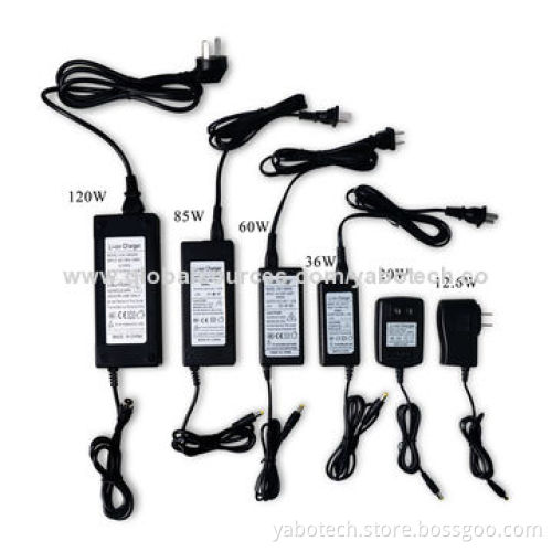 Rechargeable lithium-ion 12V battery pack with Li-ion battery charger for LED strip and panel